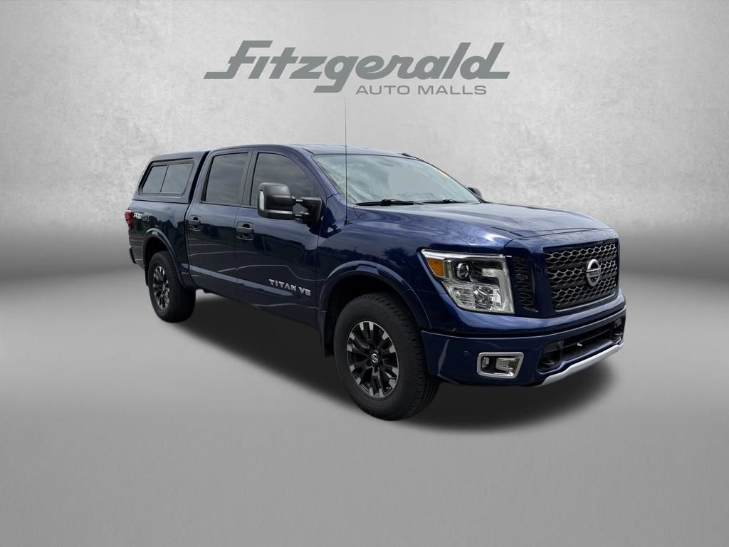 Deep Blue Pearl 2018 Nissan Titan Pickup Truck Four-Wheel Drive 7-Speed Automatic