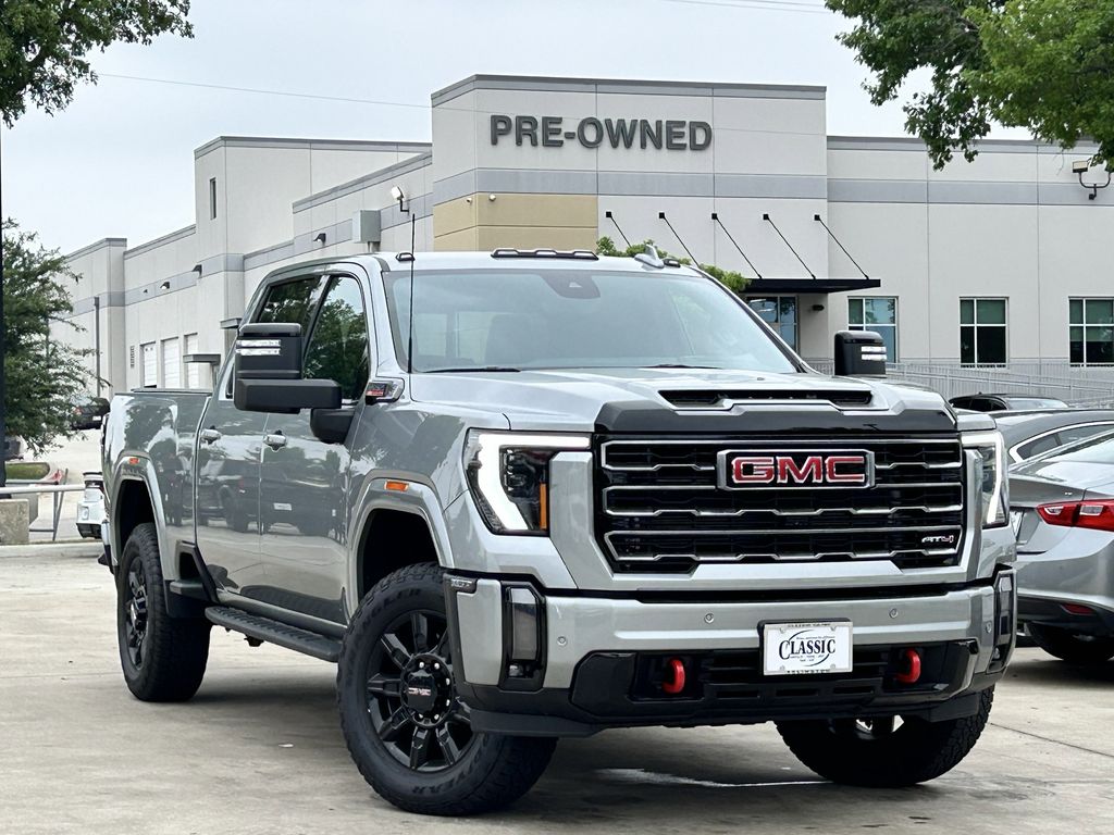 Sterling Metallic 2024 GMC Sierra 2500HD AT4 Crew Cab 4WD Pickup Truck Four-Wheel Drive Automatic