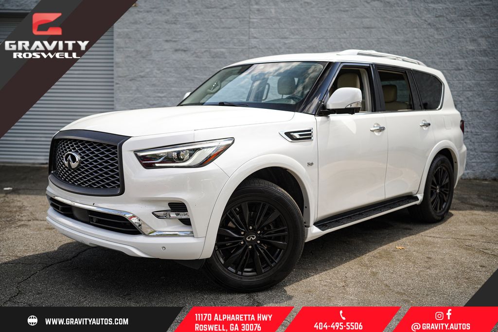 Moonstone White 2020 INFINITI QX80 Luxe RWD SUV / Crossover Rear-Wheel Drive 7-Speed Automatic