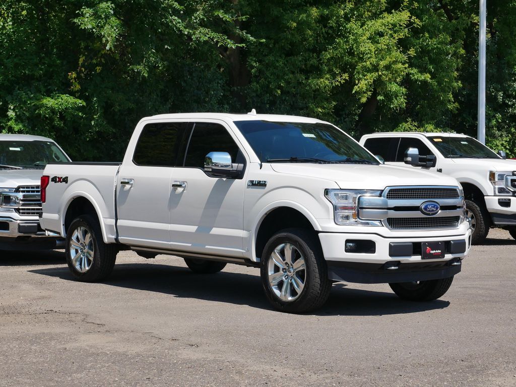 White Platinum Clearcoat Metallic 2019 Ford F-150 Pickup Truck Four-Wheel Drive Automatic