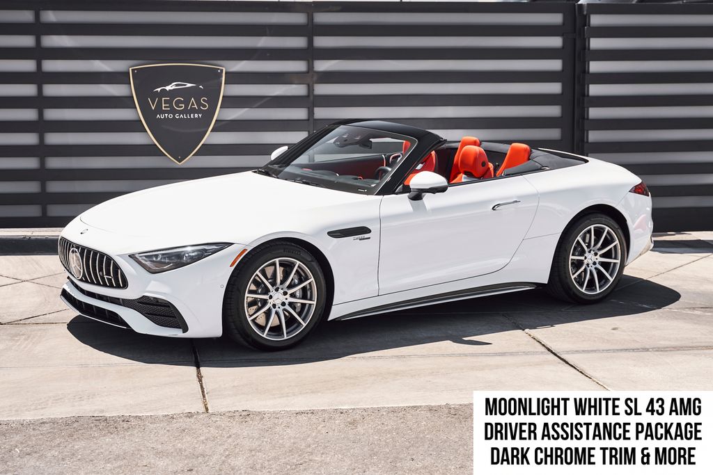 MANUFAKTUR Moonlight White Metallic 2023 Mercedes-Benz SL-Class Convertible Rear-Wheel Drive 9-Speed Automatic