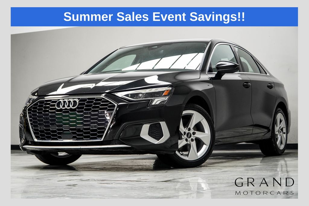 Mythos Black Metallic 2023 Audi A3 Sedan Front-Wheel Drive 7-Speed Automatic