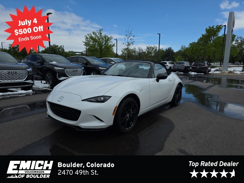 Snowflake White Pearl 2025 Mazda MX-5 Miata Convertible Rear-Wheel Drive 6-Speed Manual
