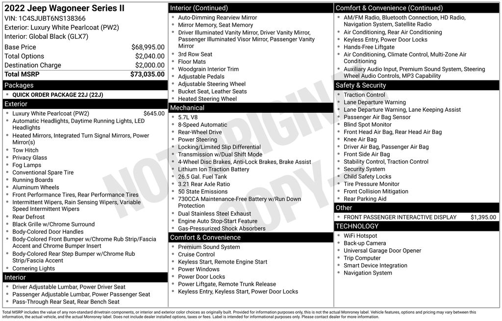 Used Car 2022 Jeep Wagoneer  Series Ii For Sale Under $35,000 In Austin, Texas