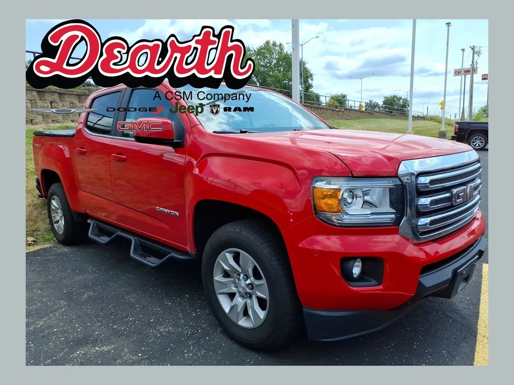 Cardinal Red 2018 GMC Canyon Pickup Truck Four-Wheel Drive 8-Speed Automatic