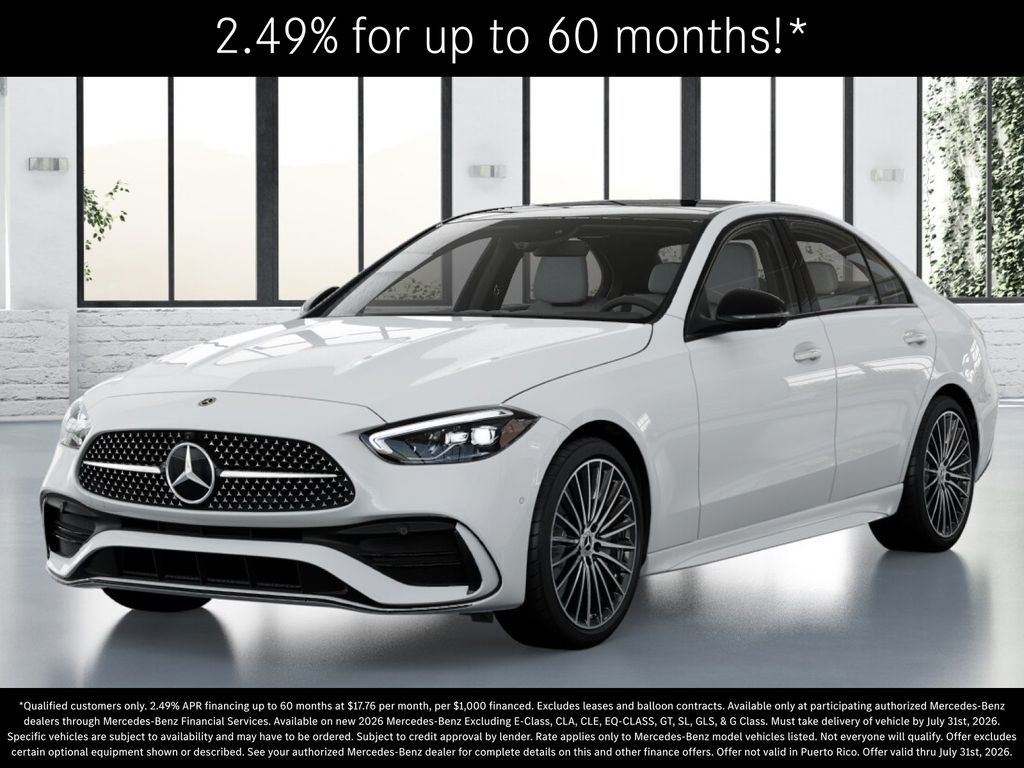 Polar White 2026 Mercedes-Benz C-Class Sedan All-Wheel Drive 9-Speed Automatic