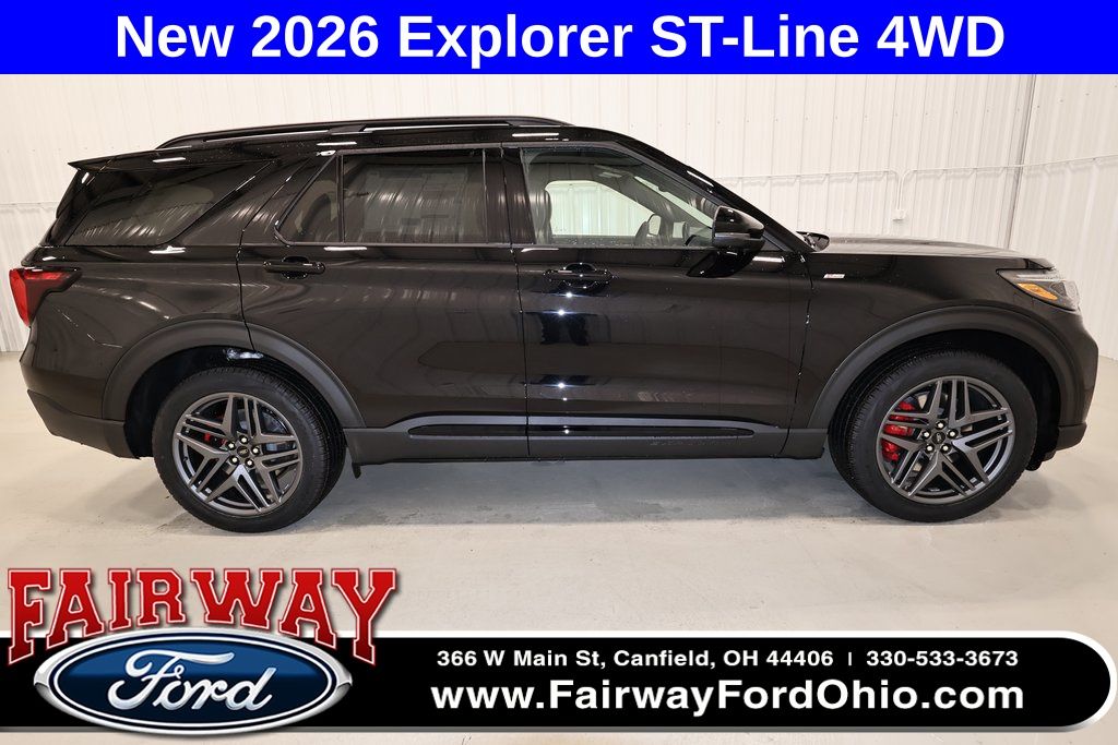 Agate Black Metallic 2026 Ford Explorer ST-Line AWD SUV / Crossover All-Wheel Drive Automatic