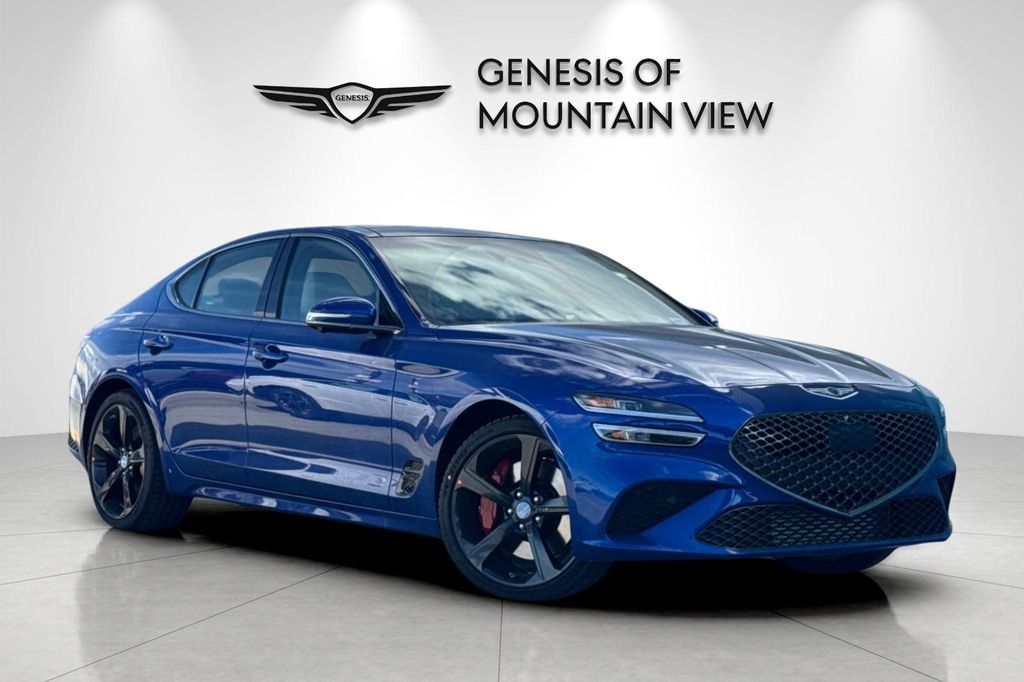 Blue 2026 Genesis G70 3.3T Sport Prestige RWD Sedan Rear-Wheel Drive 8-Speed Automatic