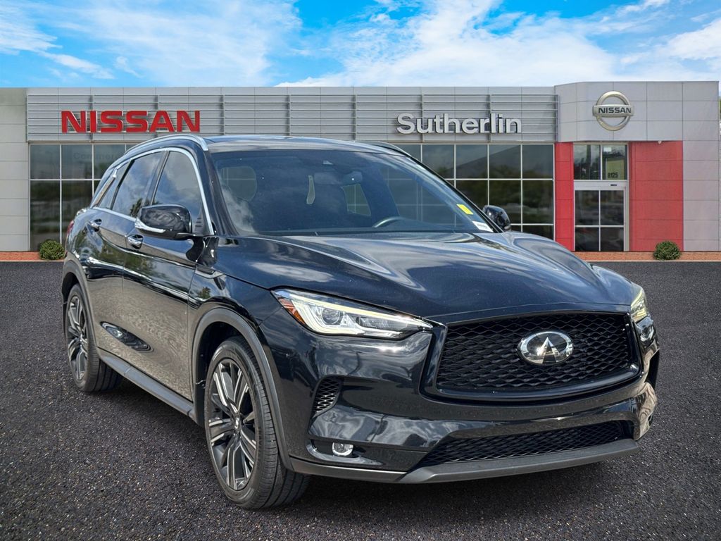 Black Obsidian 2021 INFINITI QX50 Luxe FWD SUV / Crossover Front-Wheel Drive Continuously Variable Transmission