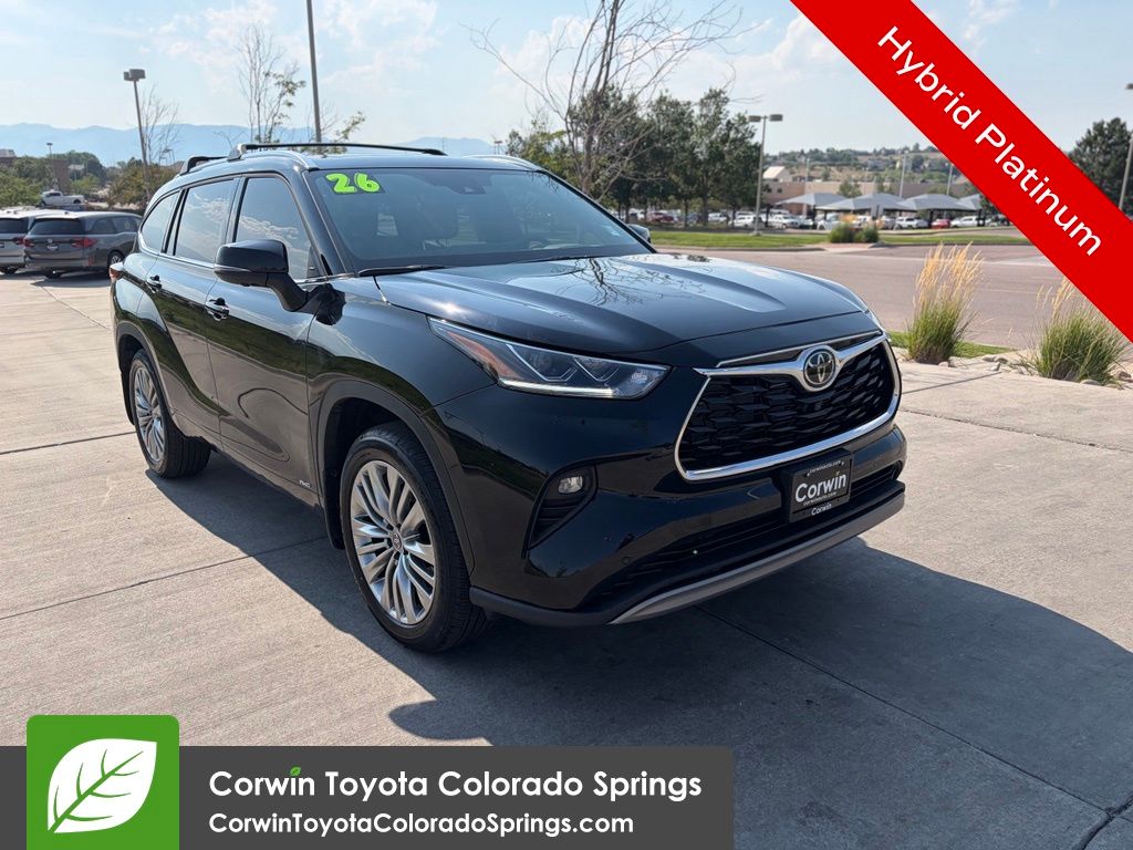 Midnight Black Metallic 2026 Toyota Highlander Hybrid SUV / Crossover All-Wheel Drive Continuously Variable Transmission