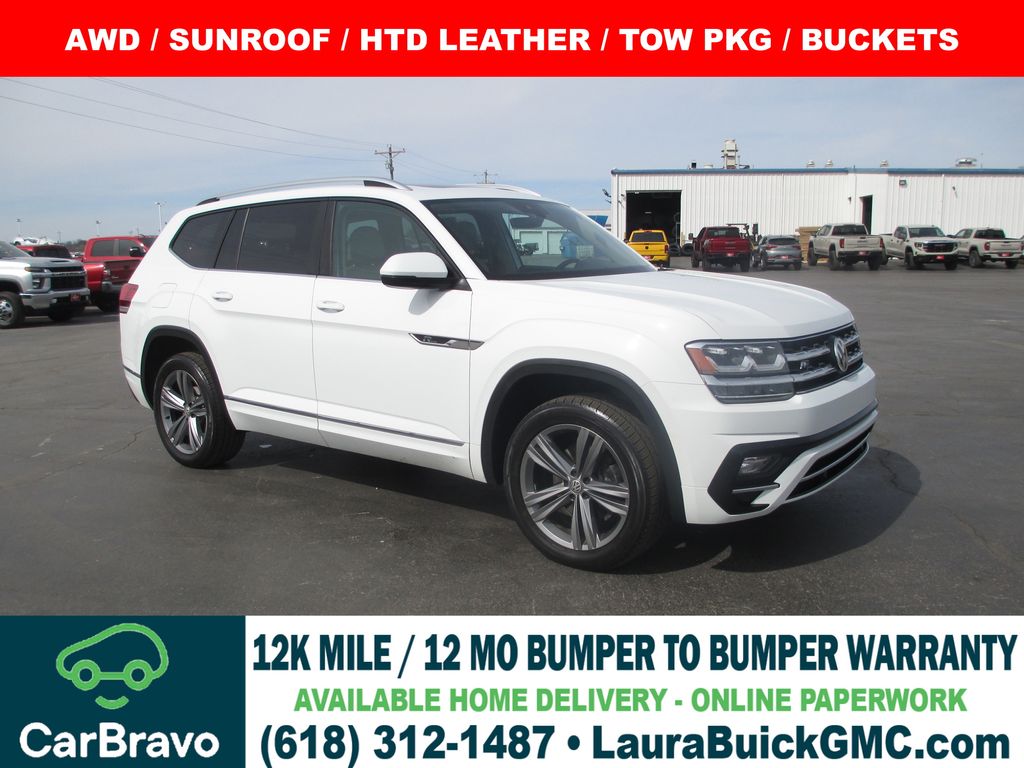 Pure White 2019 Volkswagen Atlas SEL R-Line 4Motion SUV / Crossover All-Wheel Drive 8-Speed Automatic