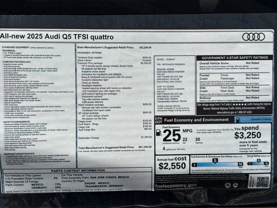 Used 2025 Gray Audi 2.0T Premium Plus image 21