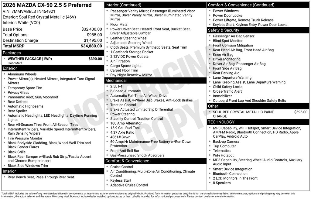 2026 Mazda CX-50 2.5 S Preferred