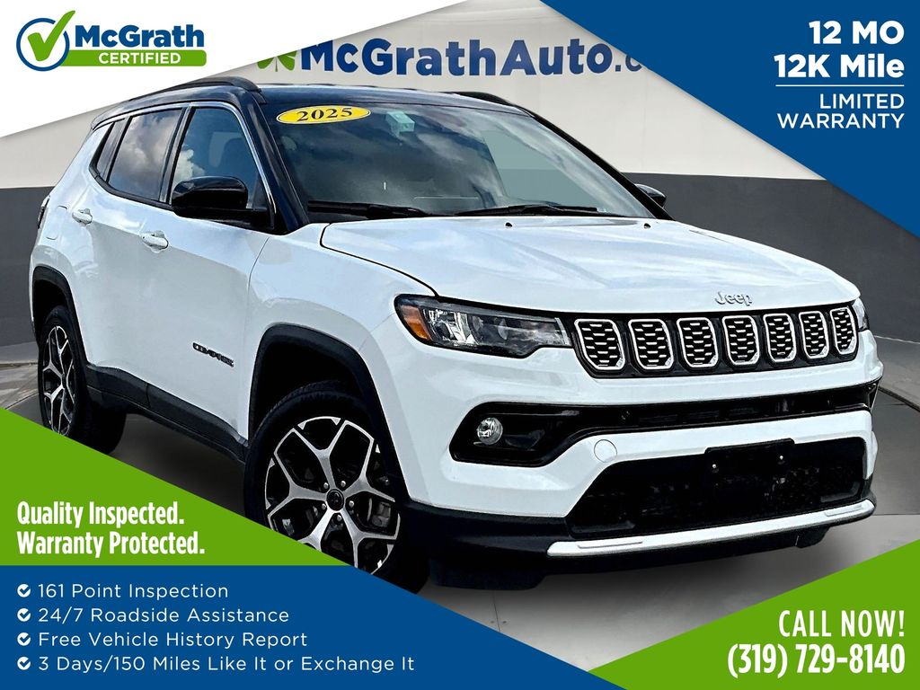 Bright White Clearcoat 2025 Jeep Compass Limited 4WD SUV / Crossover Four-Wheel Drive 8-Speed Automatic