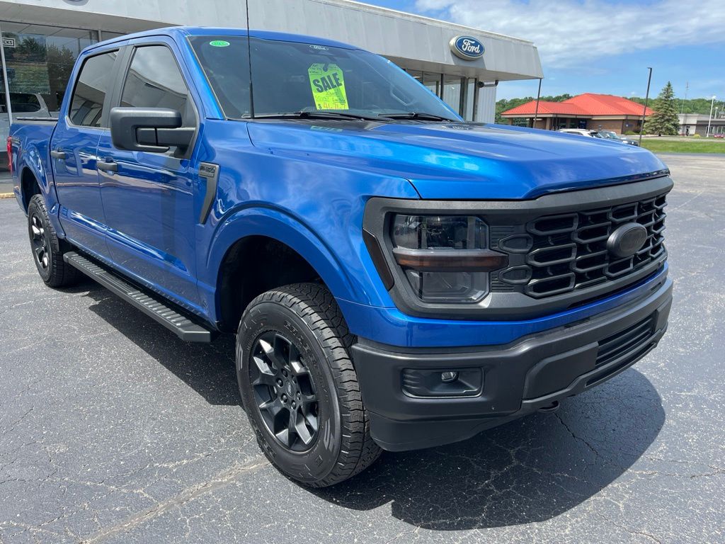 Blue Metallic 2024 Ford F-150 STX SuperCrew 4WD Pickup Truck Four-Wheel Drive Automatic