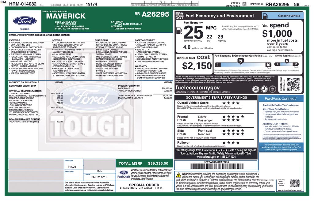 Certified Used 2024 Blue Ford Lariat image 5