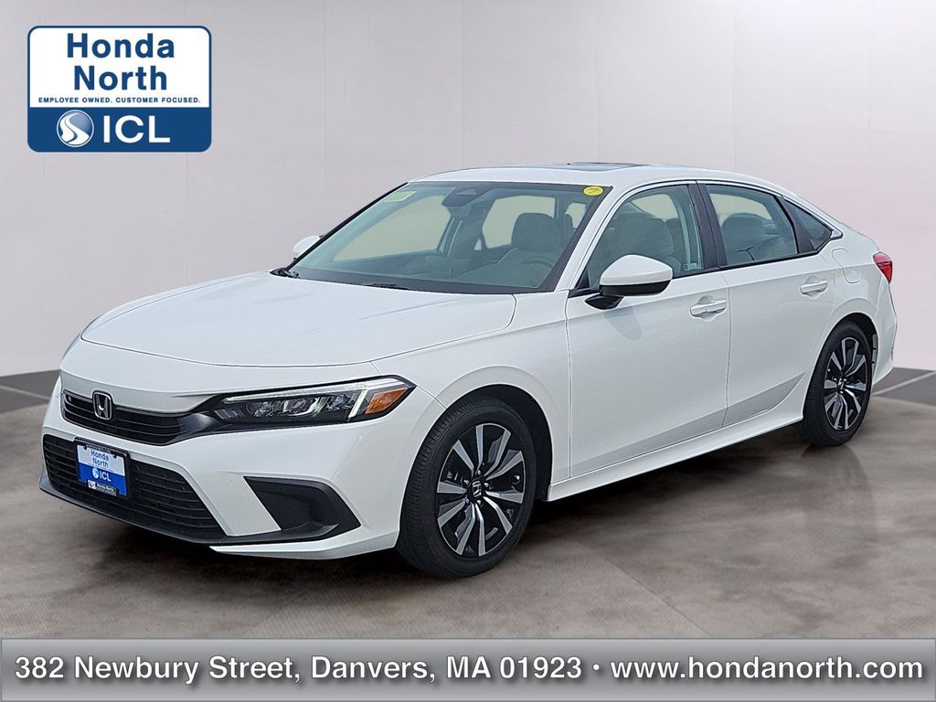 White 2023 Honda Civic Sedan Front-Wheel Drive Continuously Variable Transmission