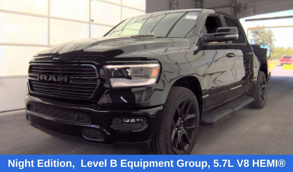 Diamond Black Crystal Pearlcoat 2023 RAM 1500 Pickup Truck Four-Wheel Drive 8-Speed Automatic