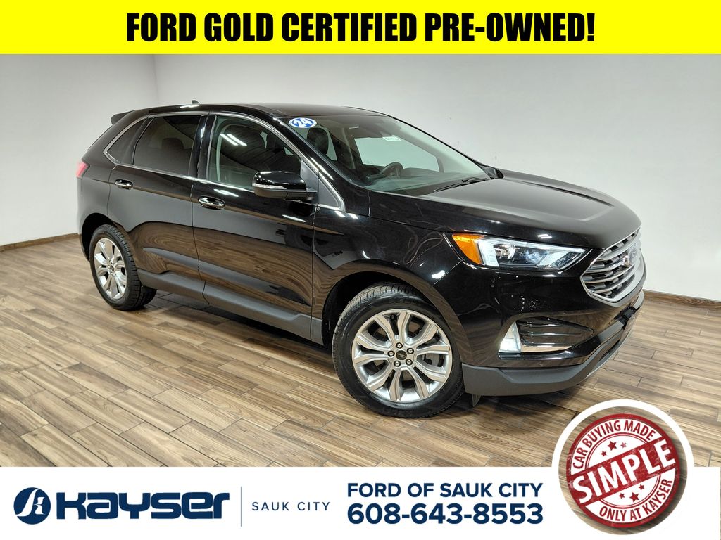 Black Metallic 2024 Ford Edge Titanium AWD SUV / Crossover All-Wheel Drive 8-Speed Automatic
