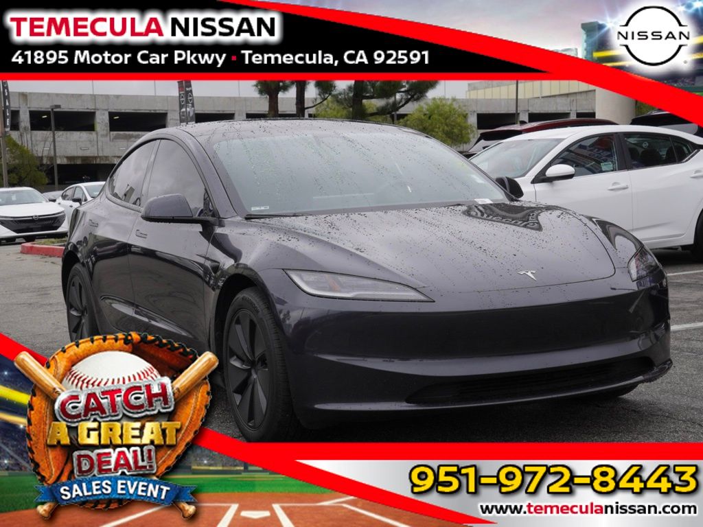 Stealth Gray 2025 Tesla Model 3 Long Range RWD Sedan Rear-Wheel Drive 1-Speed Automatic