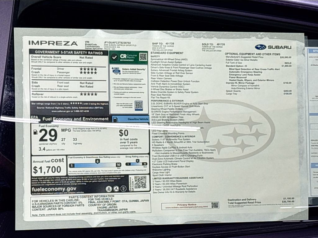 2026 Subaru Impreza Sport