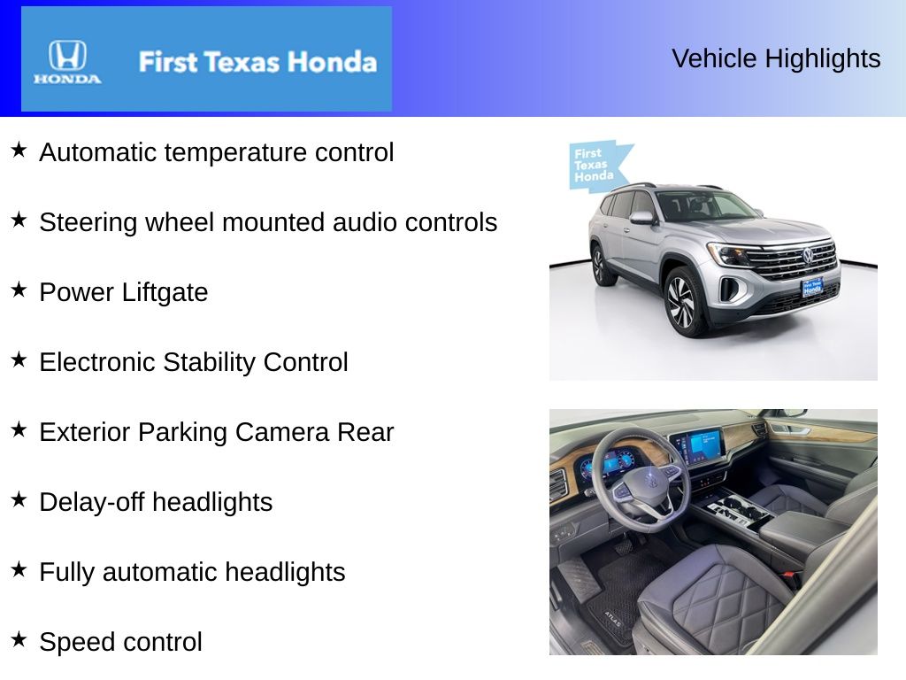 Used Car 2024 Volkswagen Atlas  2.0t Se W/technology For Sale Under $30,000 In Austin, Texas