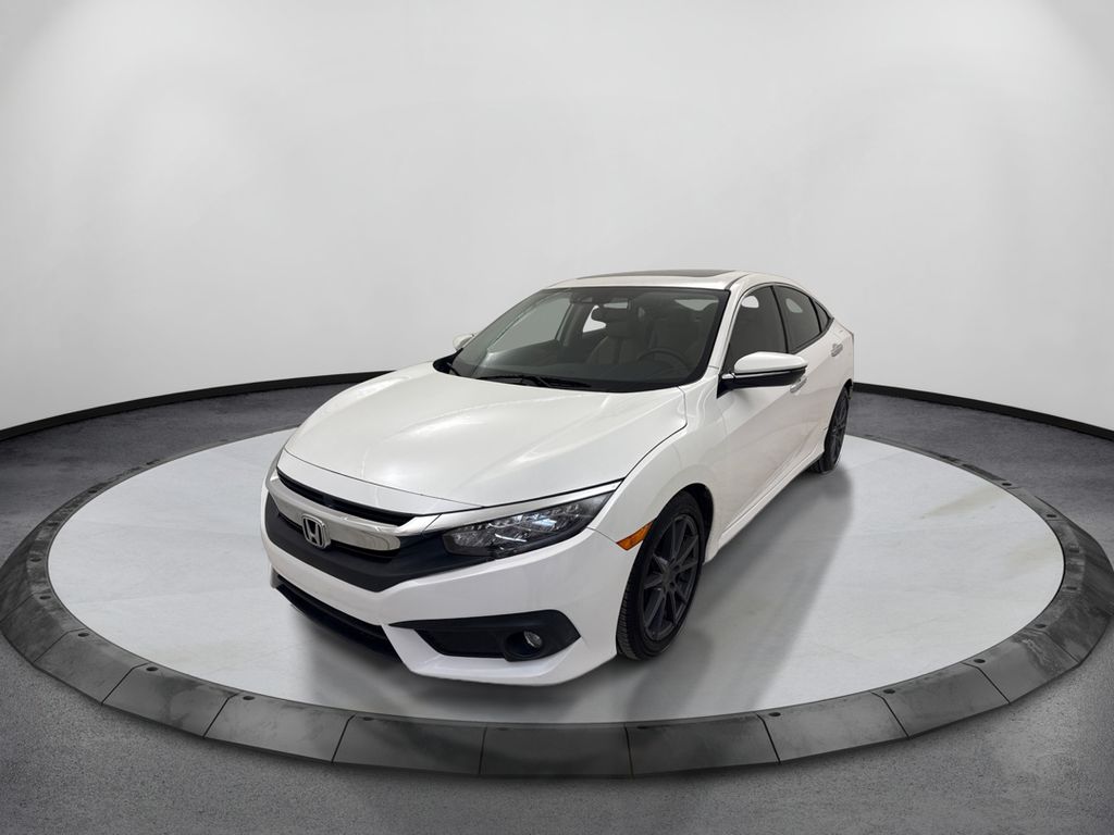 Taffeta White 2018 Honda Civic Sedan Front-Wheel Drive Continuously Variable Transmission