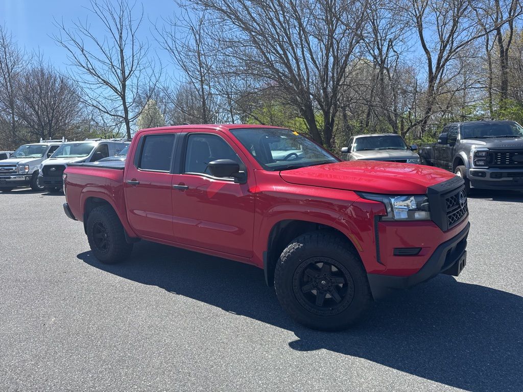 Red Alert 2022 Nissan Frontier S Crew Cab 4WD Pickup Truck Four-Wheel Drive 9-Speed Automatic