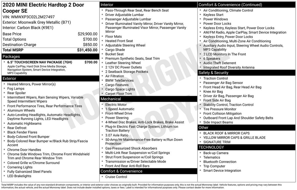 2020 MINI SE Hardtop Cooper