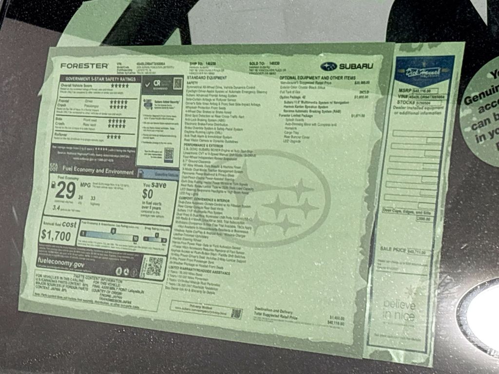 2026 Subaru Forester Limited