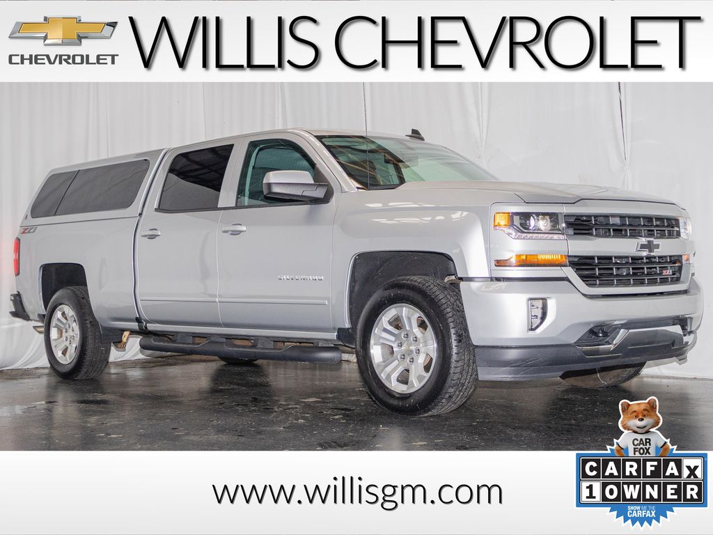 Silver Ice Metallic 2018 Chevrolet Silverado 1500 Pickup Truck Four-Wheel Drive 6-Speed Automatic Overdrive