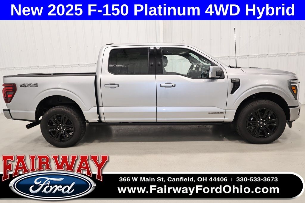 Iconic Silver Metallic 2025 Ford F-150 Platinum SuperCrew 4WD Pickup Truck Four-Wheel Drive Automatic
