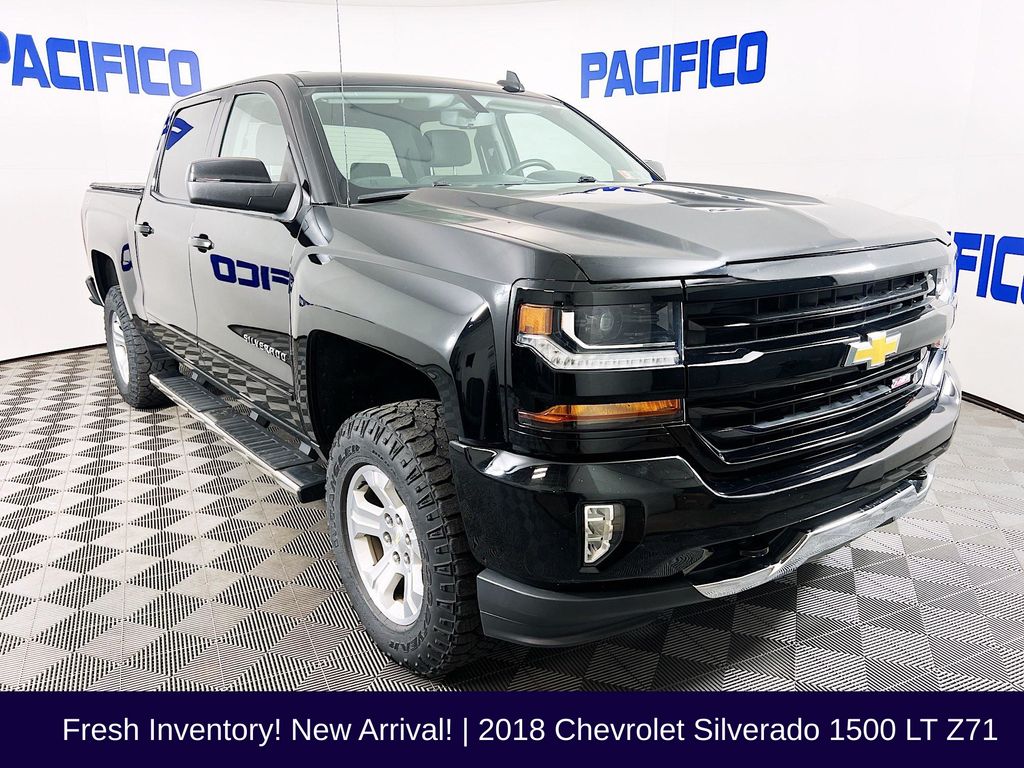 Black 2018 Chevrolet Silverado 1500 LT Crew Cab 4WD Pickup Truck Four-Wheel Drive 6-Speed Automatic Overdrive