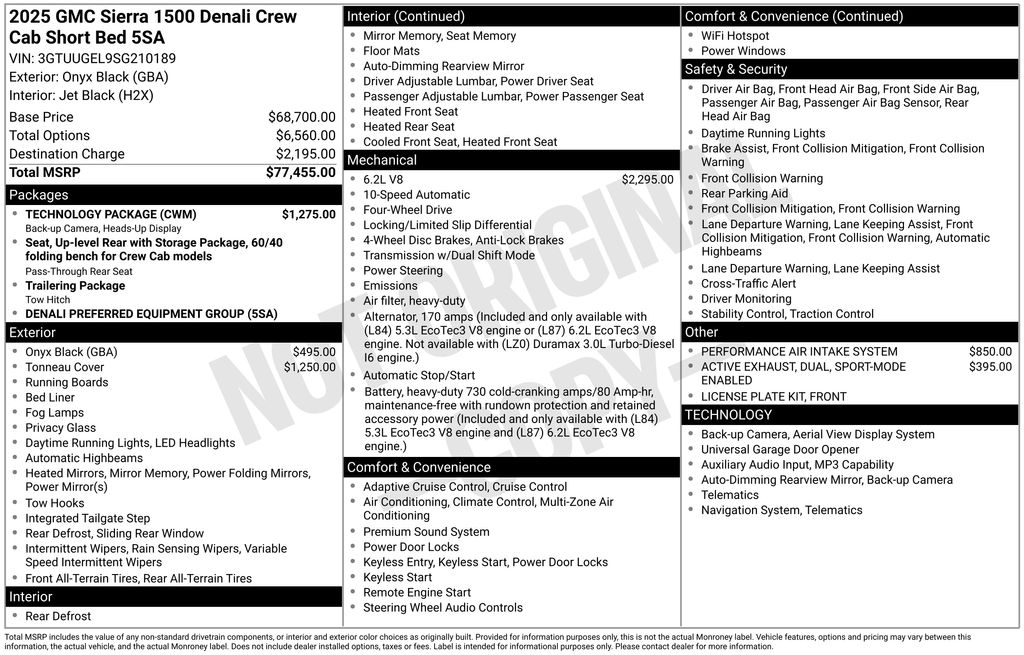 Used Car 2025 Gmc Sierra 1500  Denali For Sale Under $70,000 In Austin, Texas