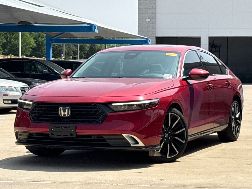 Radiant Red Metallic 2025 Honda Accord Hybrid Touring FWD Sedan Front-Wheel Drive Continuously Variable Transmission