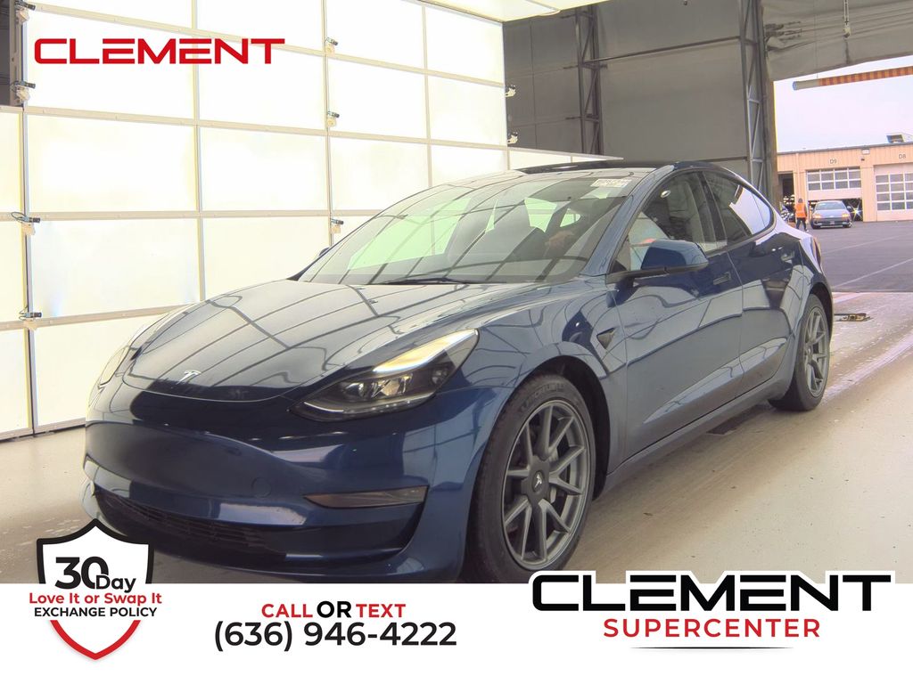 Deep Blue Metallic 2023 Tesla Model 3 RWD Sedan Rear-Wheel Drive 1-Speed Automatic