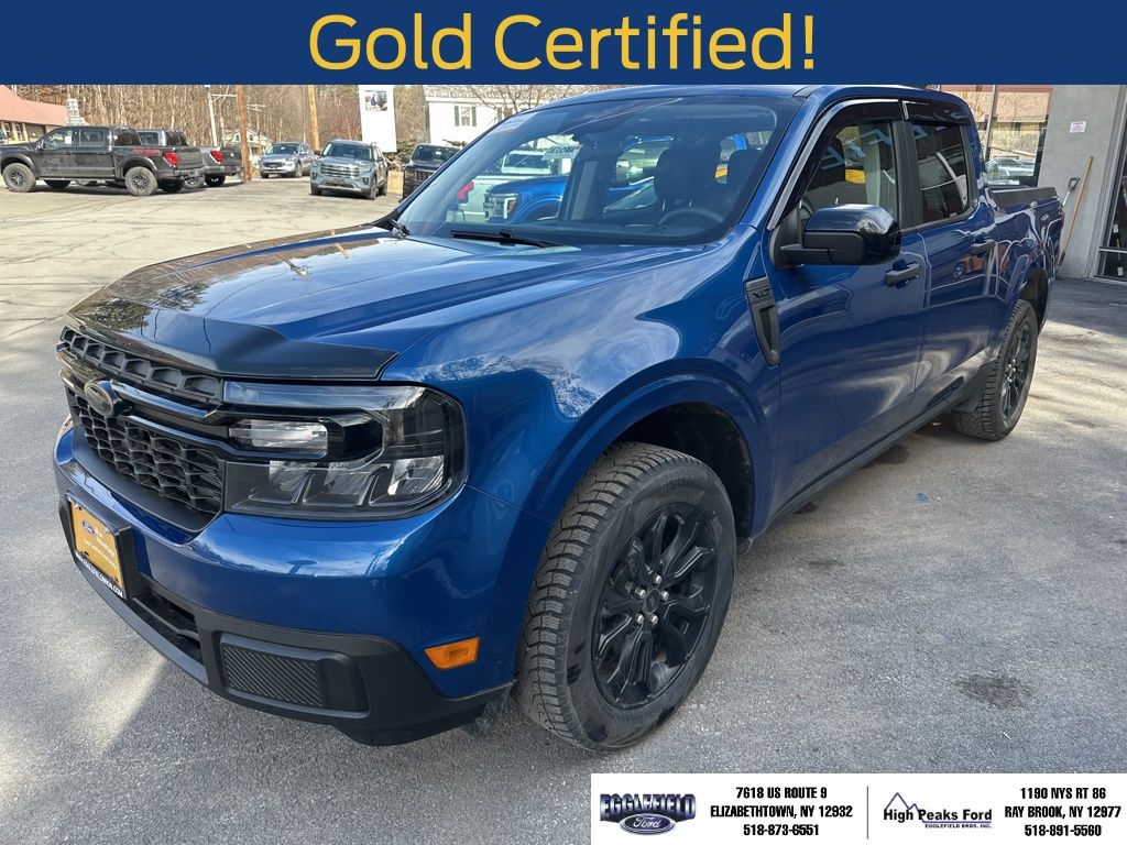 Atlas Blue Metallic 2024 Ford Maverick XLT SuperCrew AWD Pickup Truck All-Wheel Drive 8-Speed Automatic