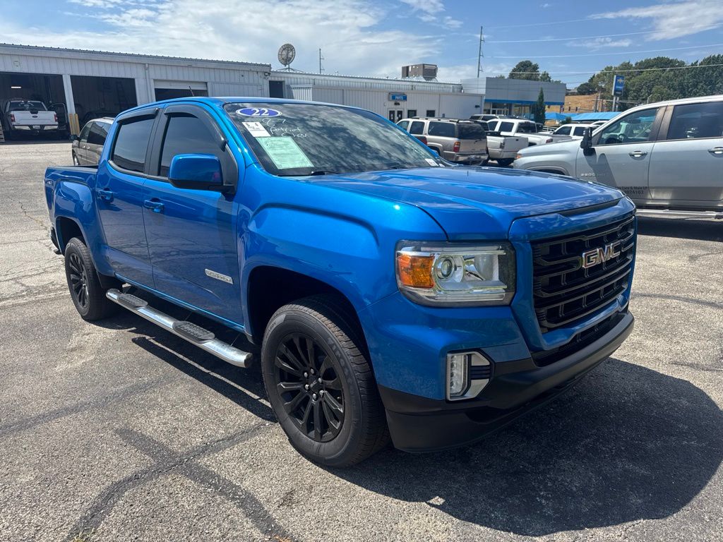 Dynamic Blue Metallic 2022 GMC Canyon Pickup Truck Four-Wheel Drive 8-Speed Automatic
