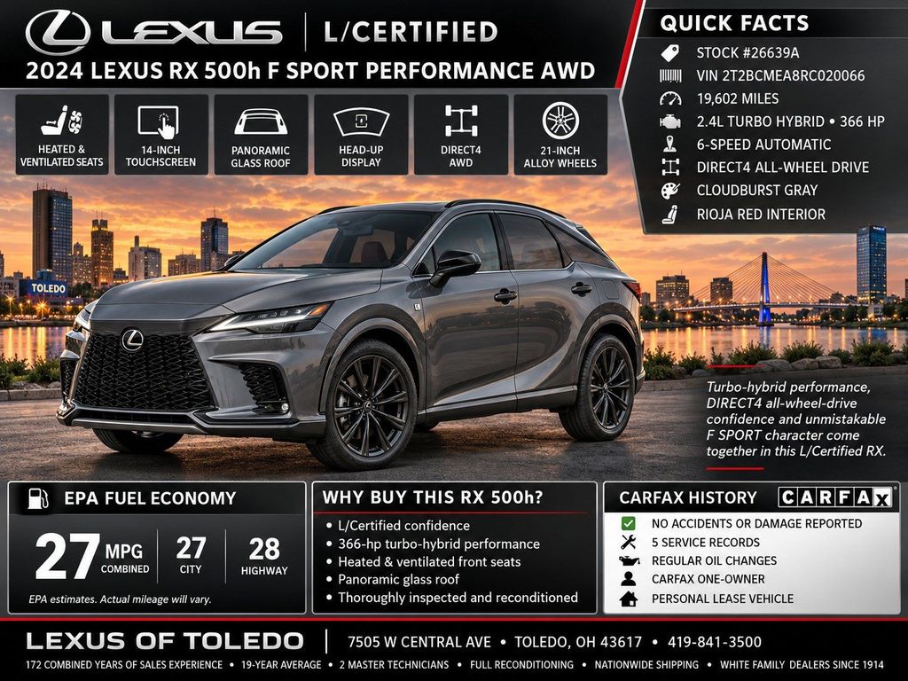 Cloudburst Gray 2024 Lexus RX Hybrid SUV / Crossover All-Wheel Drive 6-Speed Automatic