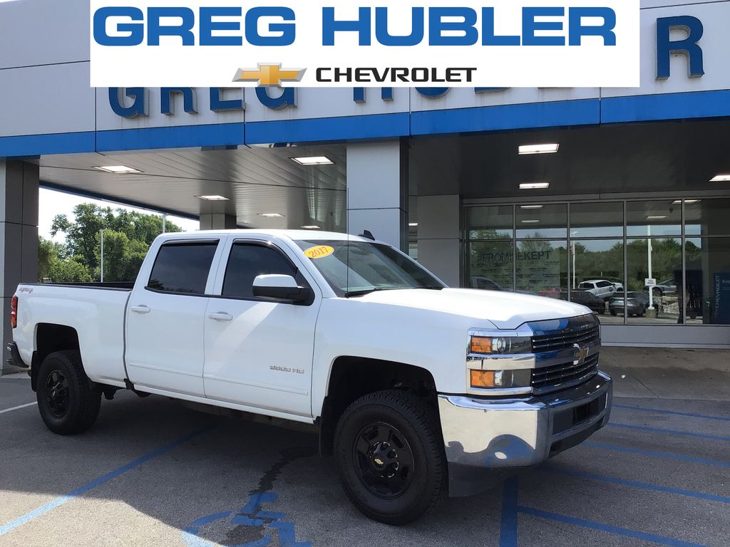 White 2017 Chevrolet Silverado 2500HD LT Crew Cab 4WD Pickup Truck Four-Wheel Drive 6-Speed Automatic Overdrive