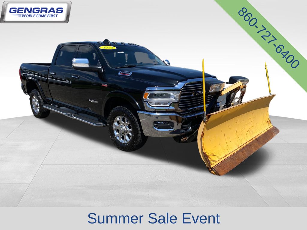 Diamond Black Crystal Pearlcoat 2022 RAM 2500 Laramie Crew Cab 4WD Pickup Truck Four-Wheel Drive 8-Speed Automatic