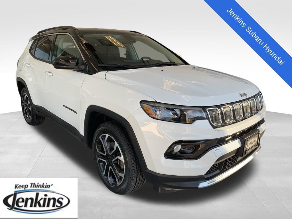 Bright White Clearcoat 2022 Jeep Compass Limited 4WD SUV / Crossover Four-Wheel Drive 9-Speed Automatic