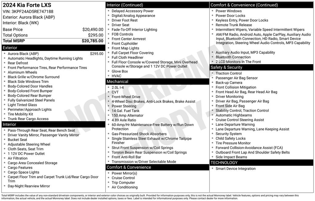 Used 2024 Black Kia LXS image 17