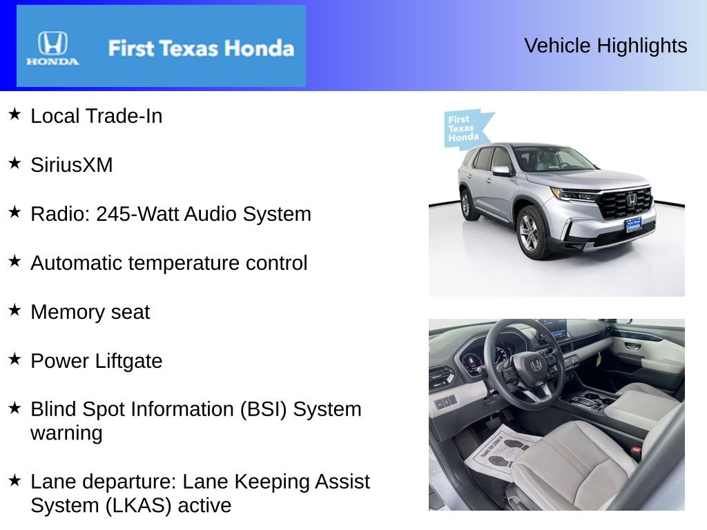 Used Car 2025 Honda Pilot  Ex-l For Sale In Austin, Texas