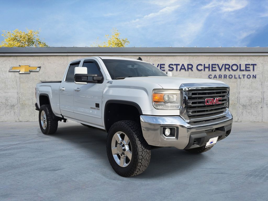 Summit White 2016 GMC Sierra 2500HD SLE Double Cab SB 4WD Pickup Truck Four-Wheel Drive 6-Speed Automatic Overdrive