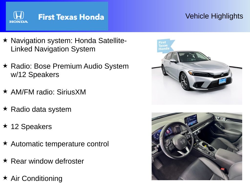 Used Car 2023 Honda Civic  Touring For Sale Under $30,000 In Austin, Texas