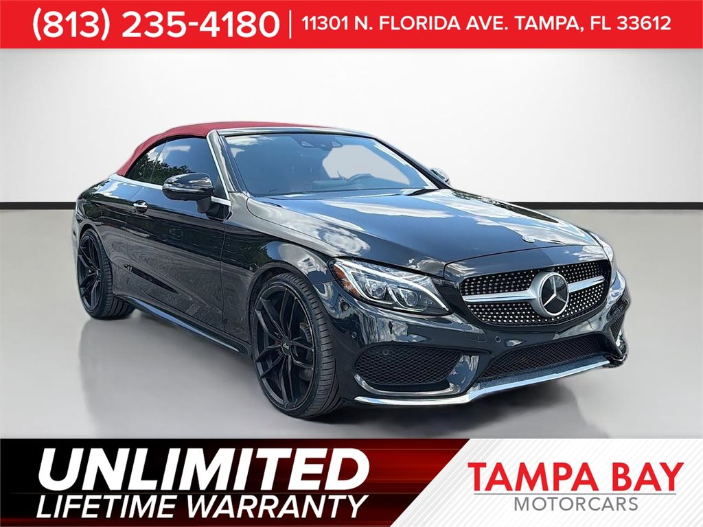 Obsidian Black Metallic 2017 Mercedes-Benz C-Class Convertible Rear-Wheel Drive 9-Speed Automatic