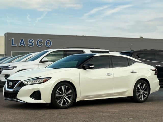 White 2019 Nissan Maxima Sedan Front-Wheel Drive Continuously Variable Transmission
