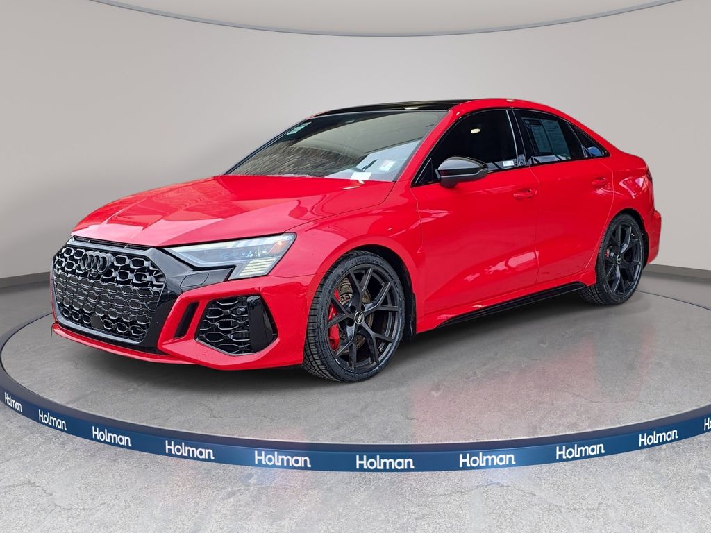 Orange (Tango Red Metallic) 2023 Audi RS 3 Sedan All-Wheel Drive 7-Speed Automatic