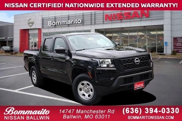 Super Black 2022 Nissan Frontier S Crew Cab 4WD Pickup Truck Four-Wheel Drive 9-Speed Automatic